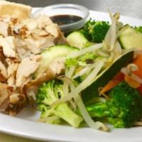 Hot Chicken Teriyaki Bowl · Served with white or brown rice and vegetables.
