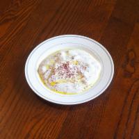 Tzatziki Dip · Cucumber sauce. Yogurt mixed with cucumbers, garlic, salt and olive oil.