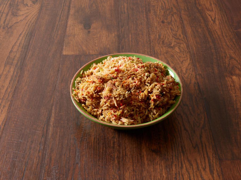 Biryani · Choice of protein cooked with Indian spices, herbs and rice. Served with basmati rice.