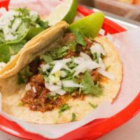 2 Tacos Meal · Served with beans and rice. Corn tortillas your choice of filling with cilantro onions lime ...