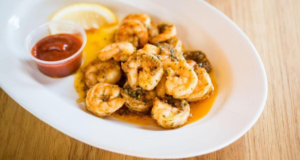 Pan Seared Shrimp · With garlic and old bay.