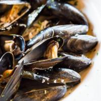 P.E.I. Mussels · In white wine and garlic. Gluten free.