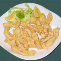 Fried Calamari · Lightly battered calamari steaks deep fried to golden brown served with Pearl River's sweet ...