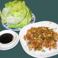 Chicken Lettuce Wraps · Serves 2. White meat chicken stir-fried with shiitake mushrooms, water chestnuts, onions and...