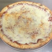 NY Thin Crust Plain Cheese Pizza · Dough made fresh daily, fresh mozzarella cheese. Homemade pizza sauce