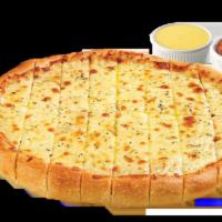 Garlic Classic Cheesebread · Served with garlic and pizza dipping sauce.