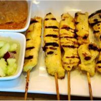 4.  Chicken Satay · Grilled marinated chicken in coconut milk spice, served with peanut sauce and cucumber salad