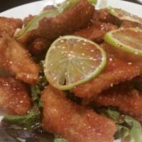 62. Lemon Chicken · Light battered boneless chicken marinated in lemon sauce. (does not come with rice)
