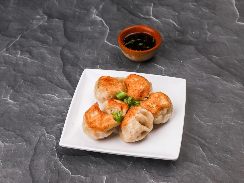 6 Piece Potstickers · Pork in a chewy dough and pan-fried on one side for crispiness.