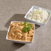 Masaman Curry · Tangy piquant tamarind curry sauce and coconut milk, cooked with your choice of protein, pot...