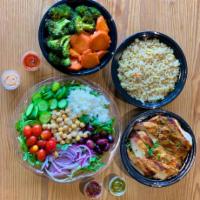 Group of 4 · Family-style meal for four.  Comes with a protein, grain, two side vegetables and a salad.  ...