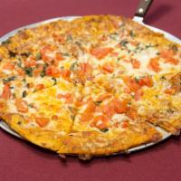 Medium Fresh Tomato and Basil and 4 Cheeses Pizza · 