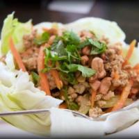 Thai Minced Chicken · Minced chicken, cashew nut, lettuce, celery and carrot.