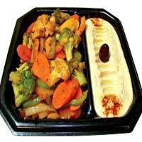 VEGGIES & HUMMUS PLATE · Sauteed Veggies Served with Classic Hummus and 1 Pita Bread. (Vegetarian).