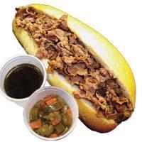 ITALIAN BEEF SANDWICH · Original Vienna roast beef served with a side of hot au jus sauce and hot giardiniera peppers.