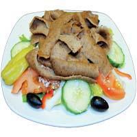 GYROS SALAD · Gyros Meat and Greek Salad and Tzatziki. 
Romaine lettuce, English cucumbers, tomatoes, red ...
