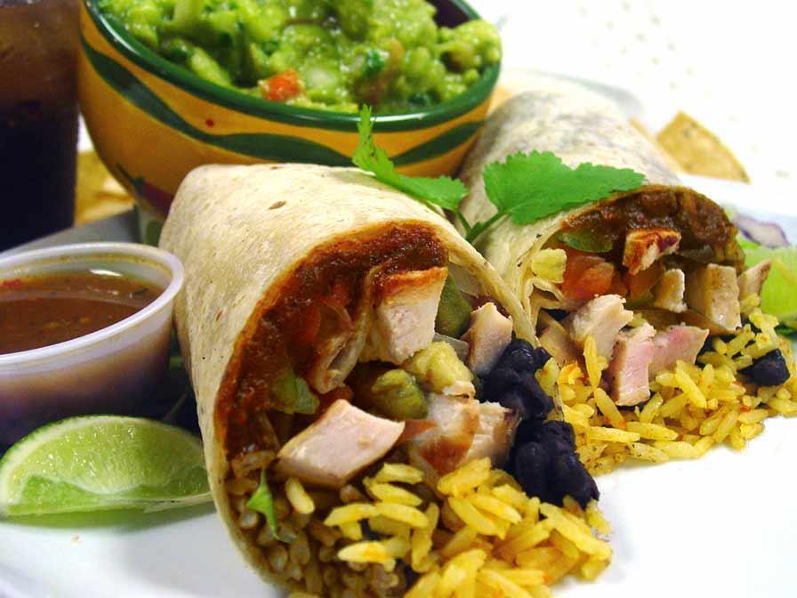 Burrito Newport · Grilled chicken breast, grilled vegetables, black beans, spanish rice and salsa fresca.