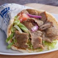 Olympian (Combo) Pita · Chicken and gyro combined in one pita. Lettuce, tomatoes, onions and tzatziki.