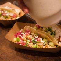 Halal Town Tacos · 3 street tacos with pickled red onion, cucumbers and feta cheese.
