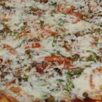 iCuisine Special Pizza · Pepperoni, sausage, salami, mushrooms, bell peppers, onions and fresh tomatoes.