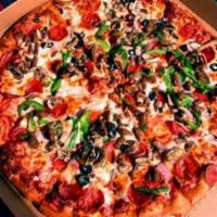 New York Special Pizza · Pepperoni, salami, ham, Italian sausage, onion, bell peppers, fresh mushroom, jalapeno, shri...