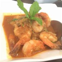 H3. Burmese Shrimp Curry · Burmese specialty curry made with tomatoes. Medium spicy and topped with cilantro. Spicy.