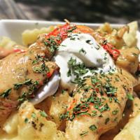 Jerk Fries. · Our Jerk Fries Are Crinkle French Fries cooked Golden, With Our In House Jerk Cream Sauce To...
