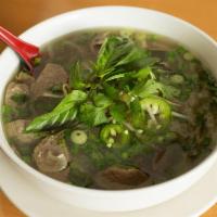 Crimson's Special Pho · Rare beef, brisket and beef ball.