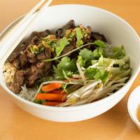 Vermicelli Bowl · Marinated with lemongrass and grilled to perfection. Served with vermicelli rice noodles, be...