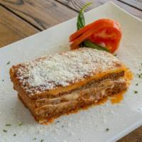 Lasagna · Our meat lasagna, simply a tradition.