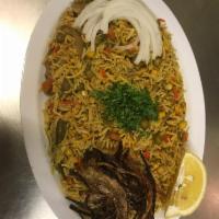 Veggie biryani · A blend of spiced rice and vegetables