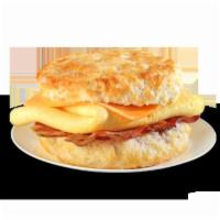 Bacon, Egg, and Cheese Biscuit · Baked fresh and served all day, every day.