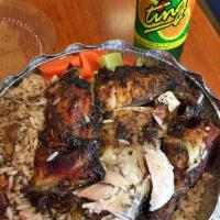 Jerk Chicken Combo · Chicken marinated in Jamaican jerk seasoning and slow-roasted.