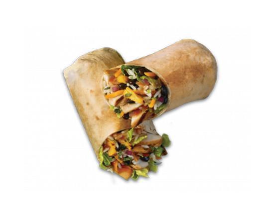 Caribbean Jerk Chicken Wrap · Chicken, low-fat mozzarella, Southwestern rice, corn, black beans, asparagus, onions and Jamaican jerk sauce toasted in a flour tortilla. Served with chips or fruit.