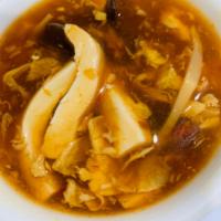 Hot and Sour Soup · Soup that is both spicy and sour, typically flavored with hot pepper and vinegar.