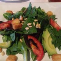 House Salad · Fresh organic mixed greens and seasonal vegetables tossed with chalaca house dressing. Veget...