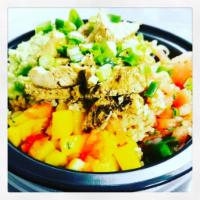 Chicken Bowl · Made with free range USDA organic chicken; includes Spanish Rice, Black Beans, Lettuce, Pico...
