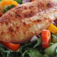 Grilled Fish Bowl · California style fish, grilled to order, with in house Mexican style seasoning, grilled tila...