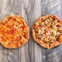 2 Large 1 Topping Pizzas · 
