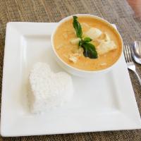 Yellow Curry · Kaeng kari. A rich and creamy curry sauteed with onion, potatoes, choice of meat and creamy ...