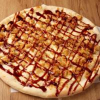 BBQ Chicken Pizza · Topped with BBQ sauce, mozzarella, and chicken meat.