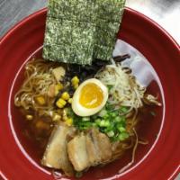 9. Shoyu Ramen · Veggie & chicken-based broth and shoyu (Japanese soy sauce). And topped with egg, sprout, gr...