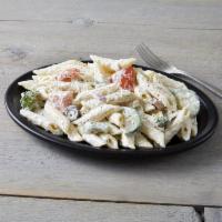Ultimate Pasta Salad · Noodles, onions, green peppers, broccoli, tomato, cucumber, olives, feta cheese, tossed with...
