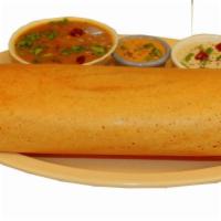Plain Dosa · Thin crepe made with rice lentil fermented batter.