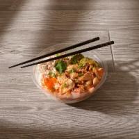 Medium Poki Bowl · Extra crabmeat, avocado $1.00 per scoop.