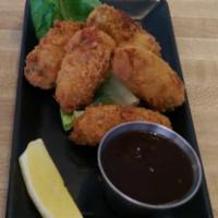 393142. Five Pieces Fried Oyster · Deep fried breaded oyster with tonkatsu sauce.