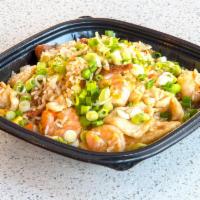 House Special Fried Rice · Shrimp, chicken and tender beef tossed with vegetable egg fried rice. (vegetable : green pea...