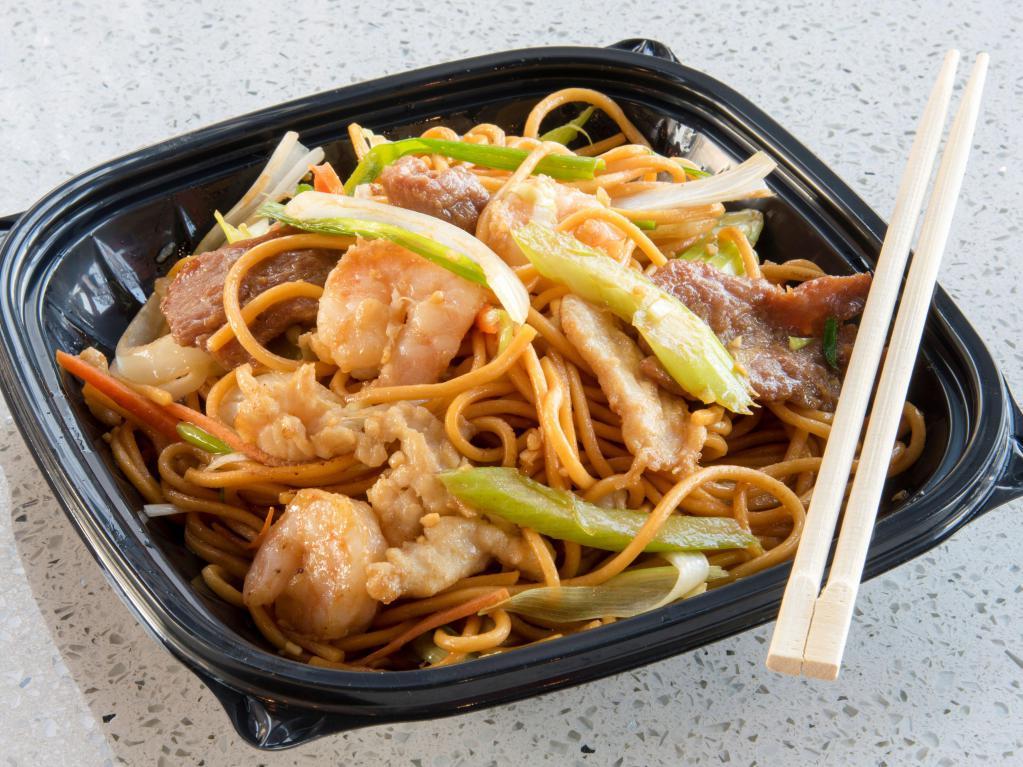 House Special Chow Mein · A combination of shrimp, chicken, beef stir fried with noodles, assorted vegetables and green onion.