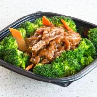 Broccoli with Beef · tender beef stir fry with garlic and fresh broccoli in brown sauce. Quart size. Feeds 2-3 pe...