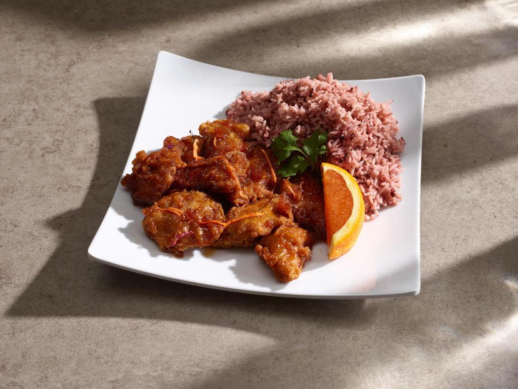 AL12. Orange Chicken a la Carte · Soy chicken lightly battered with on orange sauce. Served with steamed brown rice.